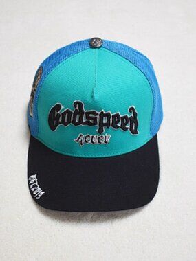Godspeed Mesh Baseball Cap - Teal & Blue with Black Brim